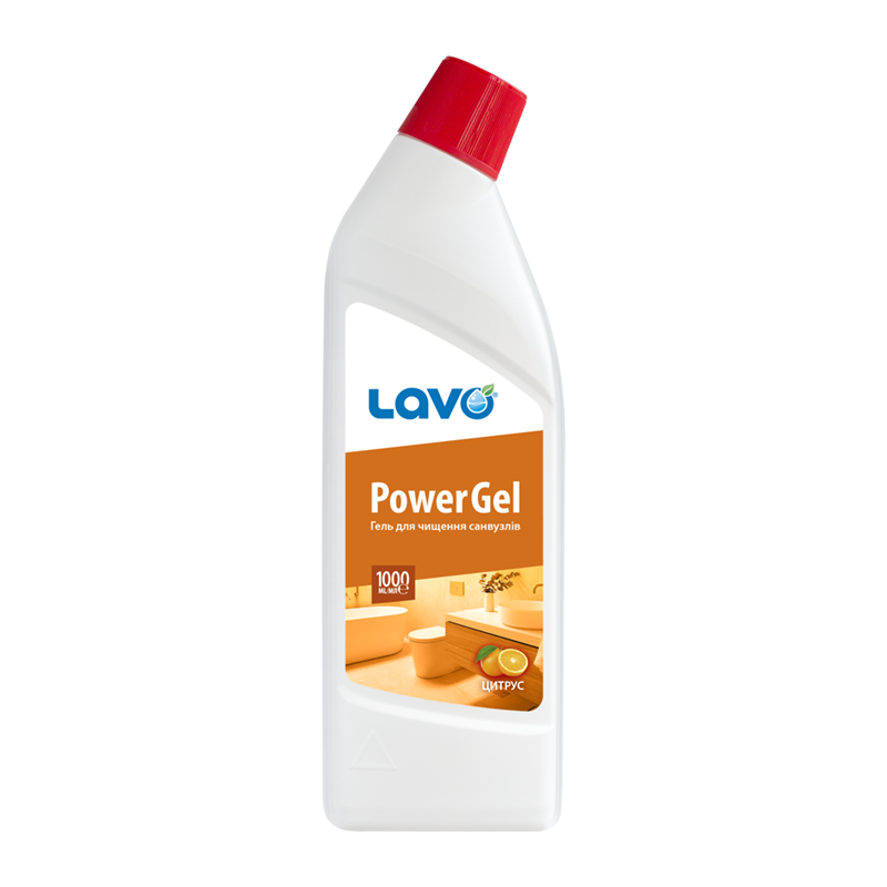 Гель для чищення санвузлів LAVO® POWER GEL "Цитрус", пл. 1000 мл